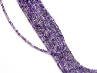Durchbohrte, lila Amethyste mit Facetten