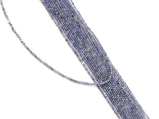 Blue, pierced iolite gemstone beads