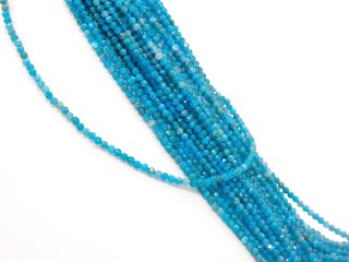 Sparkling, pierced, blue apatite beads