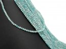 Faceted, ice-blue, pierced amazonite beads
