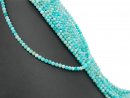 Faceted, ice-blue, pierced amazonite beads