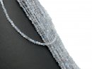 Pierced, faceted, grey labradorite discs