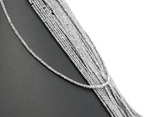 Rondelles dhématite percées, facettées et de couleur argentée