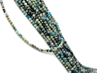 Petites boules de chrysocolle facettées en bleu et vert