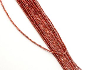 Boules de zircon rouge percées et facettées