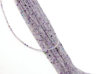 Pierced, purple fluorite beads with facets