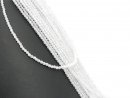 Pierced, white, faceted zircon beads