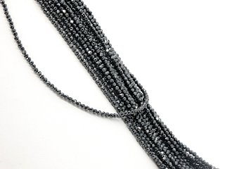 Pierced, faceted, black zirconia beads