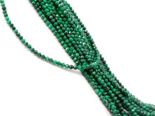 Faceted green malachite beads