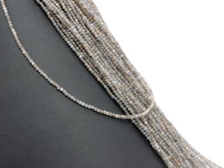 brown-grey, faceted, pierced labradorite beads