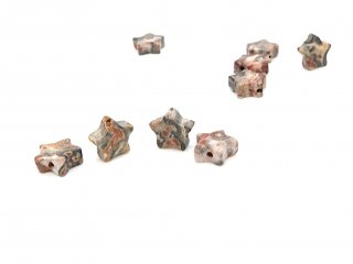 Four pierced, patterned jasper stars
