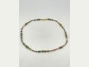 Tourmaline,Agate,Cultured Pearls,Hematite 925/-Silver gold plated necklace