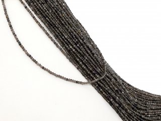 grey, faceted, pierced labradorite beads