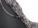 Pierced, purple fluorite beads with facets