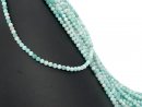 Perles damazonite facettées, bleues glacées...