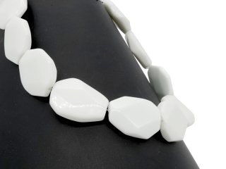 Pierced, white, octagonal agate discs