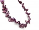 Iridescent, pierced biwa beads