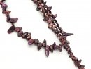 Iridescent, pierced biwa beads