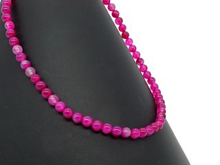 Pink, pierced agate beads