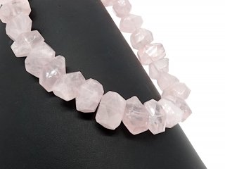 Pierced, faceted rose quartz