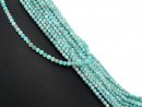 Faceted, ice-blue, pierced amazonite beads