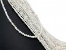 Faceted, white, pierced moonstone beads