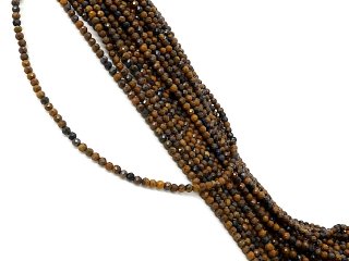 Small, brown tiger eye beads with facets