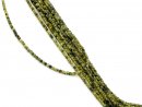 Faceted, pierced, green olivine beads