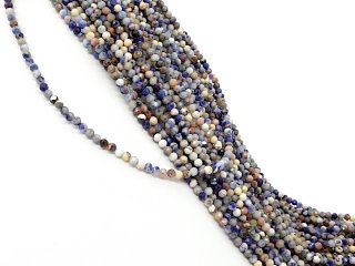 Pierced, faceted sodalite spheres