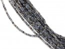 Blue, pierced iolite gemstone beads