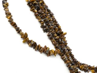 Shimmering pierced tiger eye gemstones