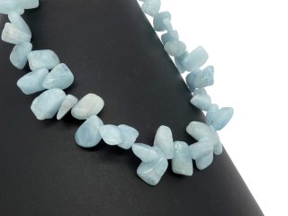 Light blue, pierced aquamarine nuggets