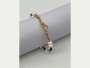 Cultured pearls,garnet,rock crystal,hematite 925/-silver gold platet bracelet