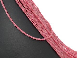 Durchbohrte, facettierte Rhodonite in Rosa