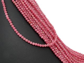 Durchbohrte, facettierte Rhodonite in Rosa