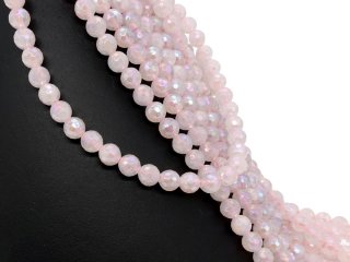 Boule de quartz rose percée et facettée