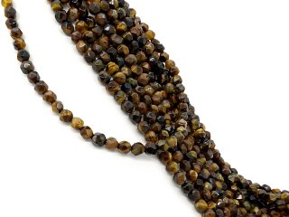 gold-brown faceted quartzite beads