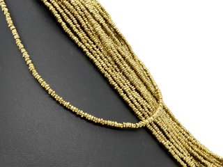 Rondelles dhématite percées et carrées en or