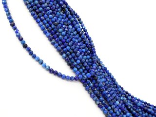 Boules de lapis-lazuli bleues percées avec facettes