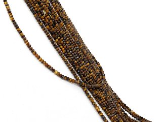 Facettierte, durchbohrte Rondelle aus Tigerauge