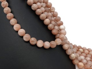 pierced, pink-coloured moonstones