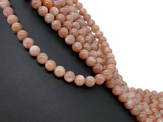 pierced, pink-coloured moonstones