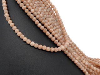 pierced, pink-coloured moonstones