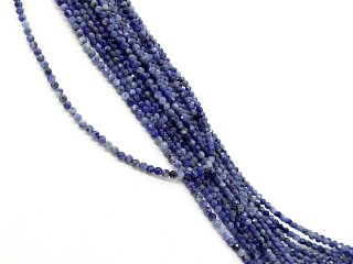 Sparkling, blue gemstone strand with sodalite