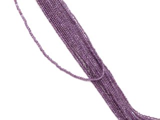 Faceted, pierced, purple garnet beads