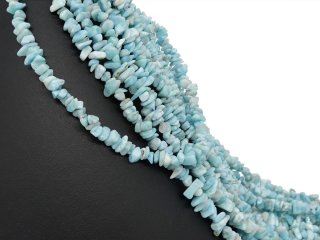 Pierced, light blue Larimar pebbles