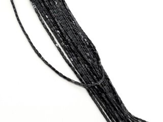 Durchbohrte, schwarze Hämatit-Perlen