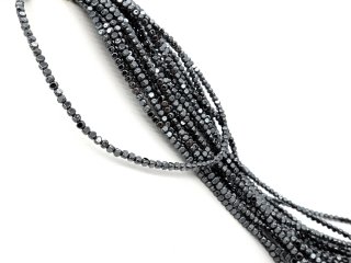 Perles dhématite gris foncé percés