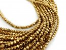 Hämatit Strang - Sonderform 3 mm gold, Länge 40 cm /6909