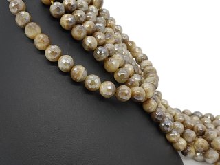 Galvanisierte, braune Tigeraugenperlen mit Facetten